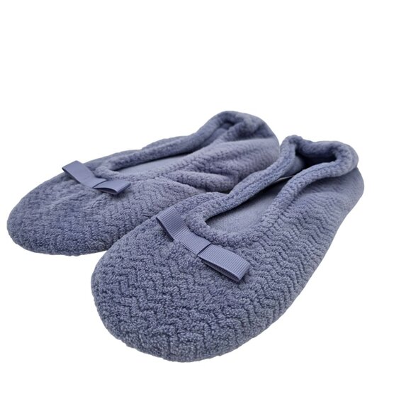 Isotoner Womens Rue Ballet Slippers Size M 6.5-7.5 Chevron Pattern Light Purple - Picture 1 of 6